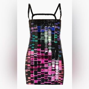 THE ATTICO Rue Sequin Open-back Mini Dress in Rayon Blend